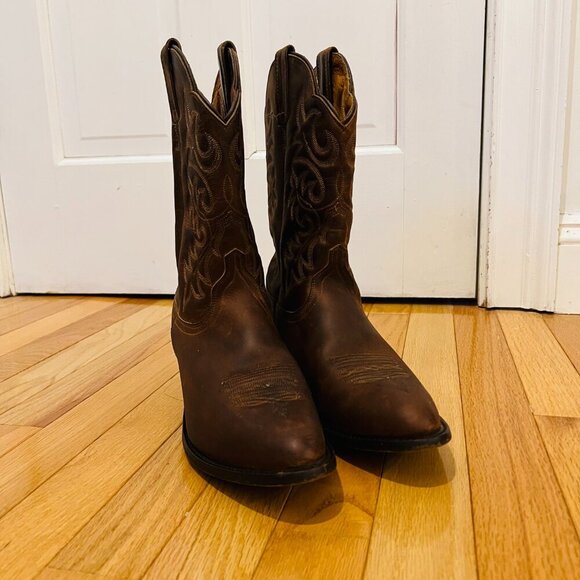 Dan Post Western Leather Boots Women’s 10 M Pointed Cutout Brown - Picture 8 of 16